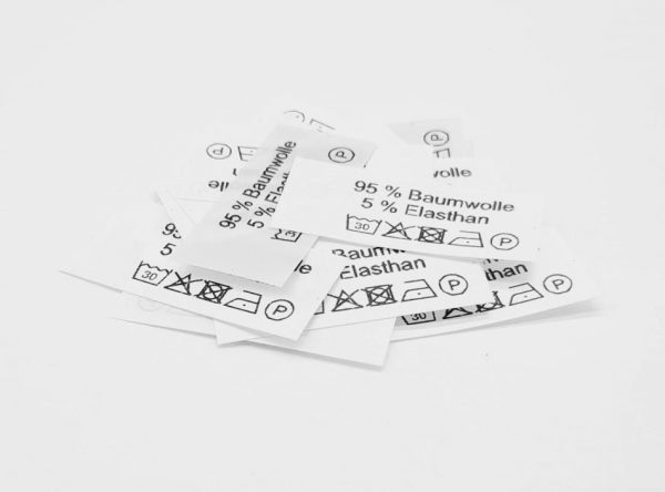 50 St. Textiletiketten 95 % Baumwolle 5 Elasthan