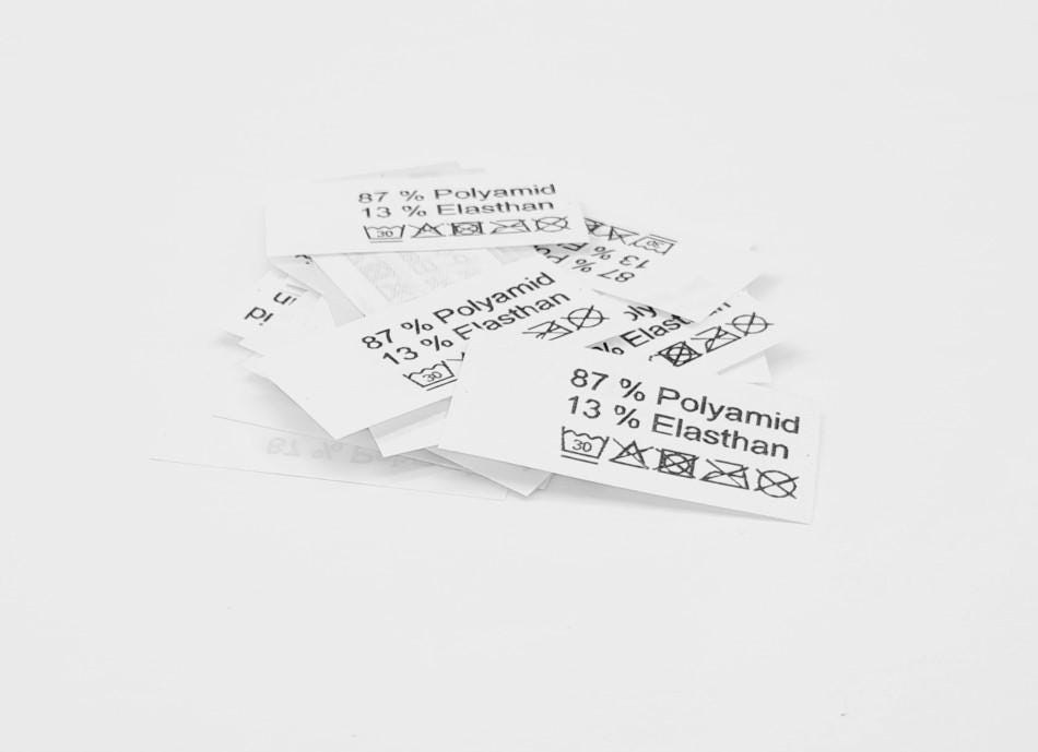 50 St. Textiletiketten 87% Polyamid 13 Elastan