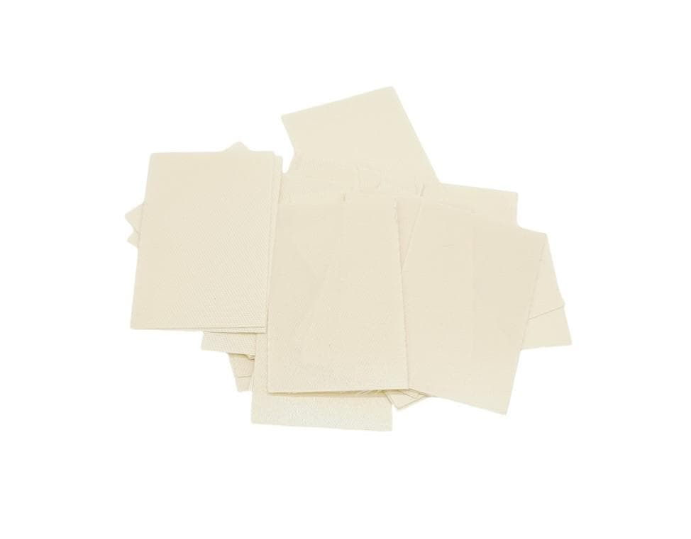 25 St. Textiletiketten ohne Aufdruck (Blanko) beige fabend 25x40mm