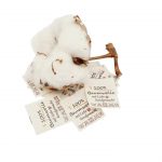 20 St. Textiletiketten 100% Baumwolle auf Naturbaumwollband