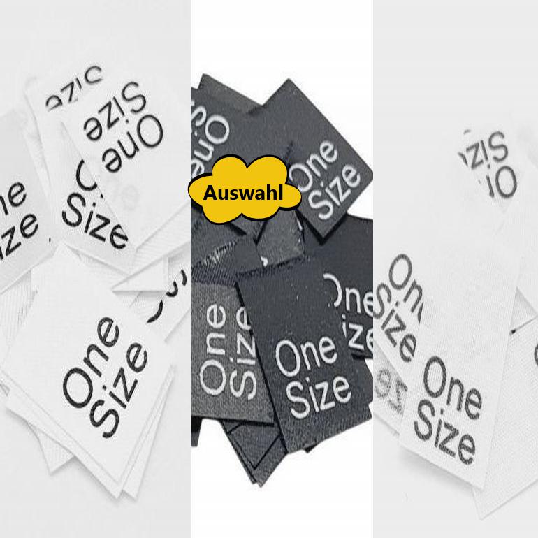 One-Size Label in 3 verschiedenen Materialien zur Auswahl